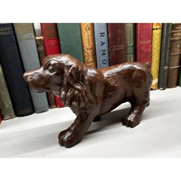 Sussex Spaniel Trotting Figure By Red Mill Hand Carved Vintage Cocker Spaniel - Picture 4 of 9